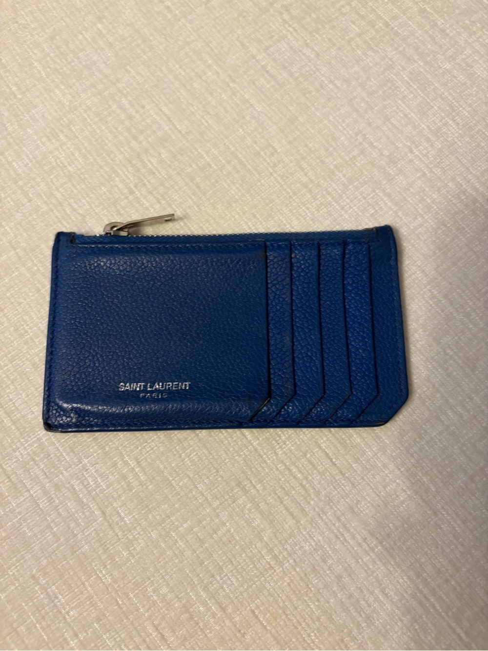 Saint Laurent Cobalt Blue Leather Card Wallet